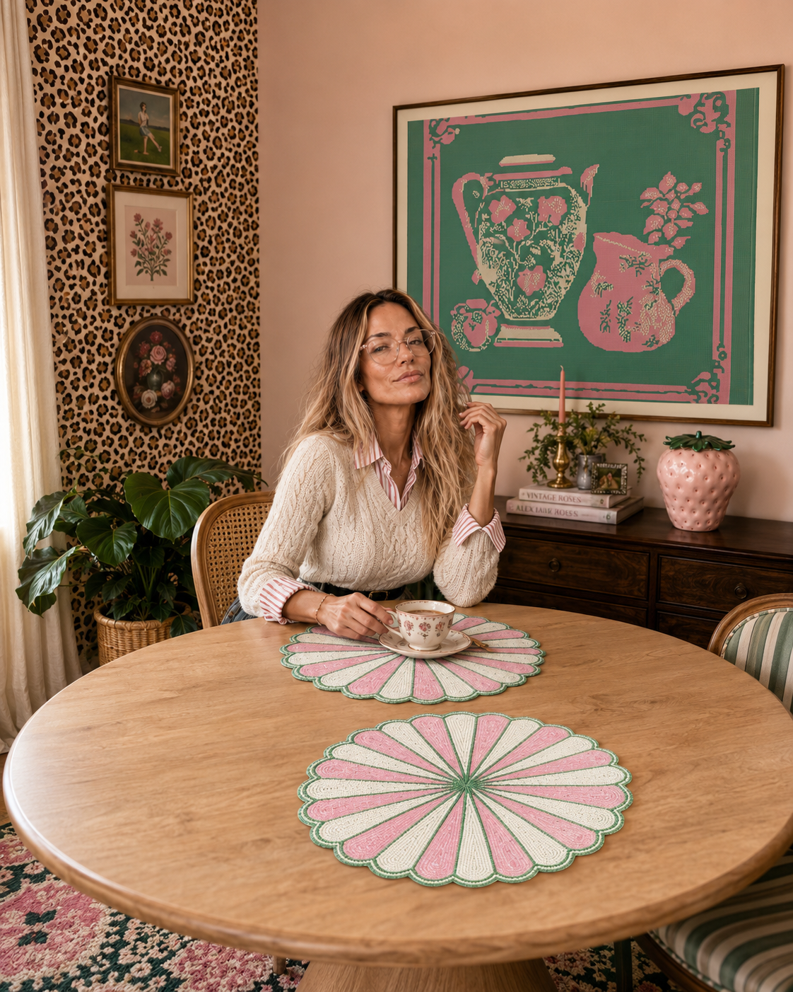Maia Homes tabletop styling in a colorful collected interior